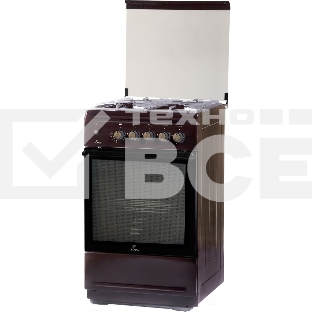 Плита Газовая Flama N FG 24239 B коричневый (стеклянная крышка) реш.чугун