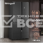 Холодильник Weissgauff WCD 450 INOX GLASS нержавеющая сталь трехкамерный side-by-side 286/141л морозилка снизу, фото23