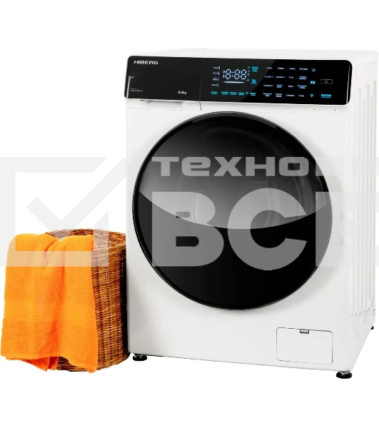 Стиральная машина HIBERG i-DDQ9-812 W белый, загр. фронтальная макс.: 8 кг 1200 об/мин класс: А+++