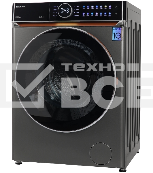 Стиральная машина HIBERG i-DDQ10 - 814 Sd Темно-серый загр. фронтальная макс.: 8 кг 1400 об/мин класс: А+++