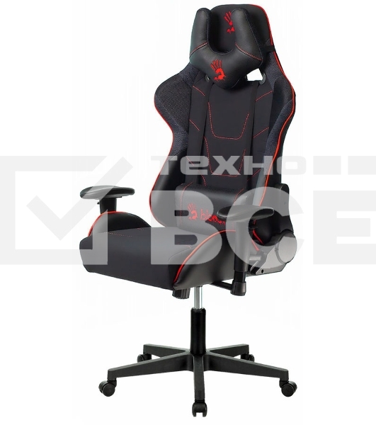 Кресло игровое A4Tech Bloody GC-400, черный/красный, крестовина пластик