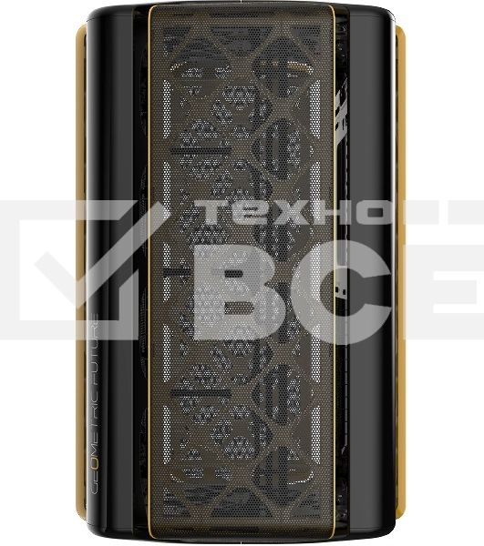 Компьютерный корпус без блока питания Geometric Future Model 2 The Ark, Mini-Tower, no fans, 3xUSB-A 3.0, 1xUSB 3.2 Type-C, mATX, mITX Black/Gold