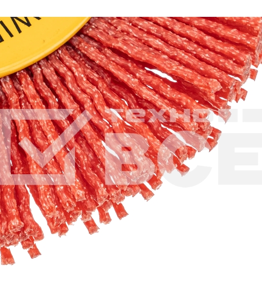 Щетка для УШМ Denzel 100 мм, плоская, нейлоновая щетина, посадка 22,2 мм