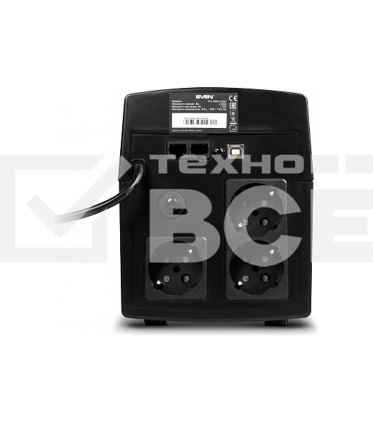 Источник бесперебойного питания SVEN Pro 1000 1000VA/720W USB, RJ-45 (3 EURO) 