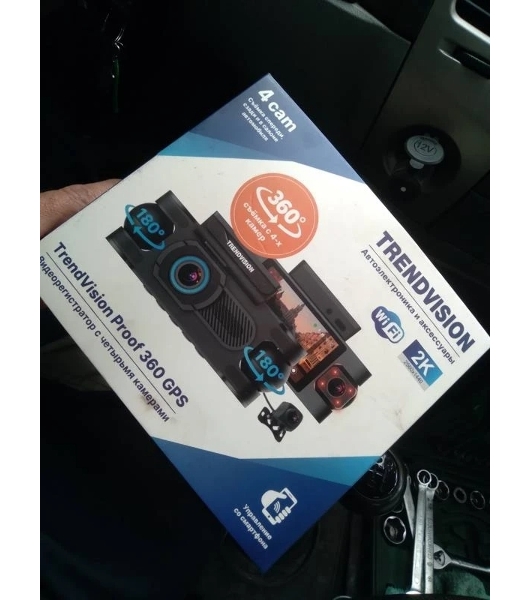 Видеорегистратор TrendVision Proof 360, 2560x1440, 3', с камерой заднего вида, GPS/ГЛОНАСС, Wi-Fi, G-сенсор