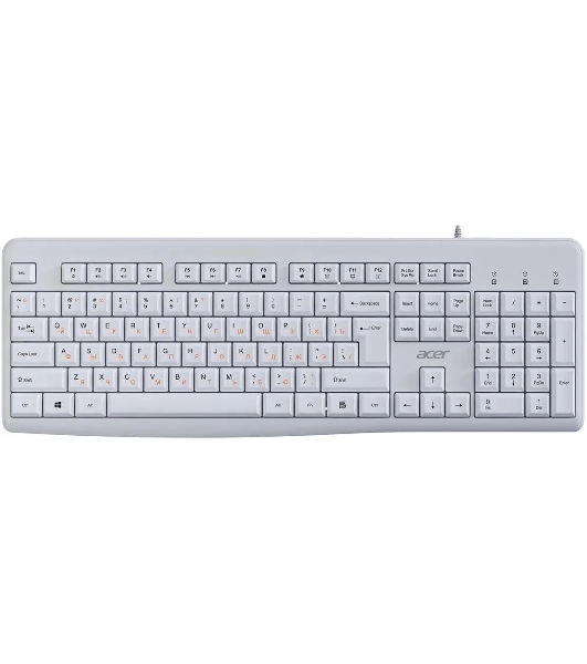 Клавиатура Acer OKW500 белый USB Multimedia (ZL.KBDEE.01S) кабель 1.8м