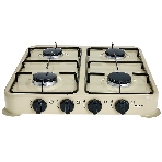 Плита настольная газовая АКСИНЬЯ КС-108 четырехконфорочная, бежевый, фото 1