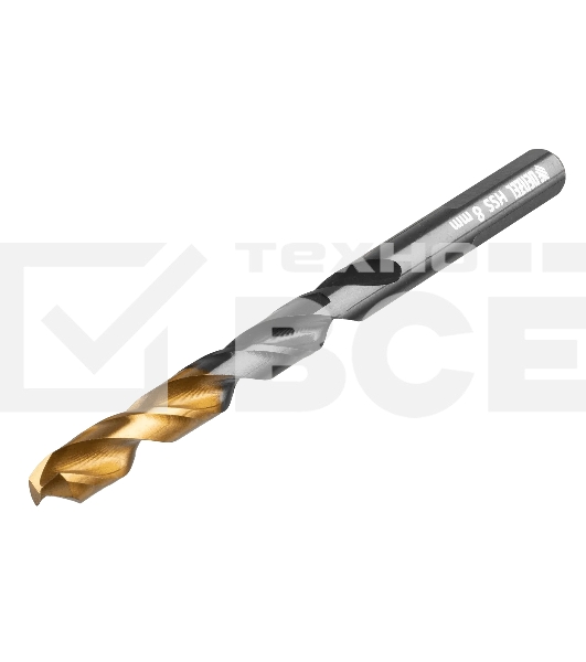 Сверло по металлу Denzel 8 мм, HSS-Tin, Golden Tip, 8 шт.