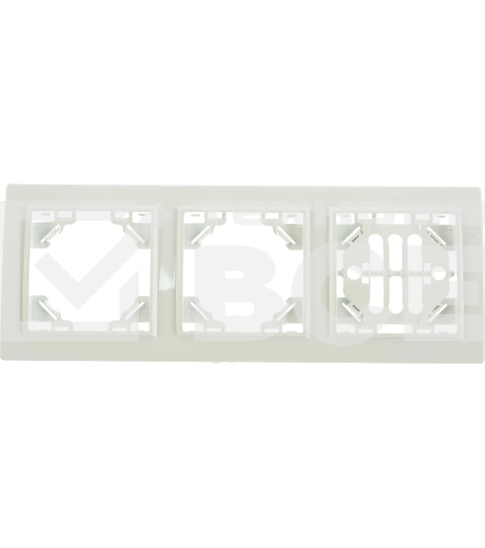Рамка 3-местная Минск горизонтальная белая EKF Basic