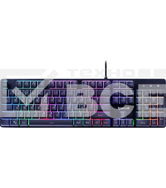 Клавиатура проводная игровая Redragon Nagato RU, RGb, черный, 25 anti-ghost, мемб.