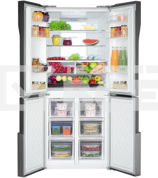 Холодильник Hansa FY418.3DFXC нержавеющая сталь трехкамерный 274/144л морозилка снизу