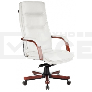Кресло руководителя Бюрократ T-9927Walnut слоновая кость кожа крестов. металл/дерево