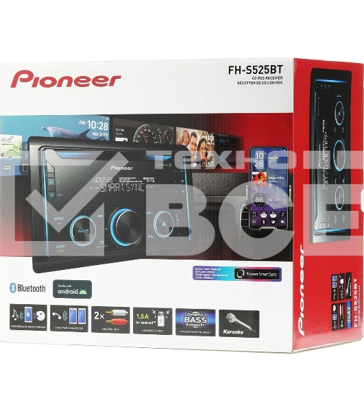 Автомагнитола CD Pioneer FH-S525BT 2DIN 4x50Вт