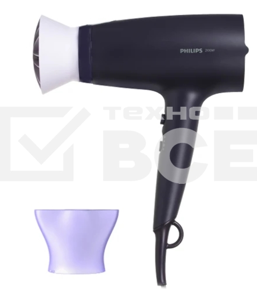 Фен Philips BHD340/10 фиолетовый, 2100 Вт