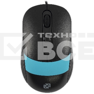 Мышь проводная Oklick 310M черный/синий, 2400 dpi, USB, кнопки - 4