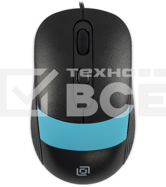 Мышь проводная Oklick 310M черный/синий, 2400 dpi, USB, кнопки - 4