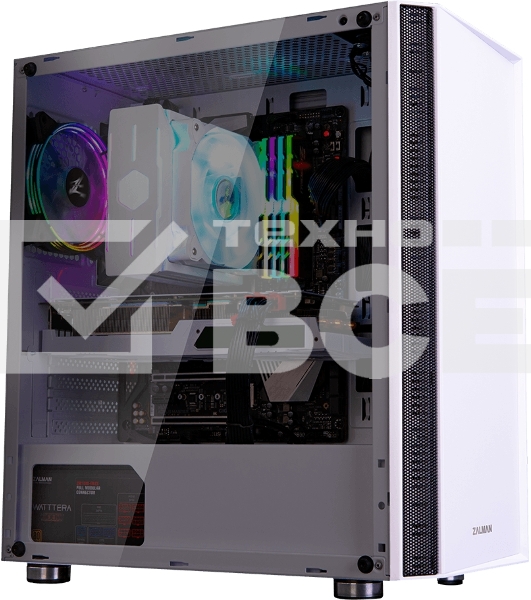 Компьютерный корпус ZALMAN R2 White (3xUSB, 2xAudio, 20мм FAN, прозрачная стенка-закаленное стекло, ATX, без БП)