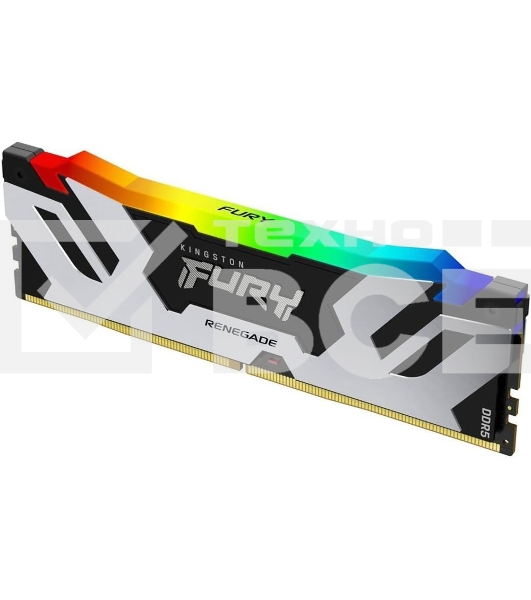 Оперативная память Kingston Fury Renegade, DDR5, 32GB (2x16GB), 8000MHz, CL38, радиатор, RGB, серебристый/чёрный