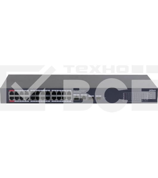 Коммутатор Dahua DH-CS4228-24GT-240 (L2) 26x1Гбит/с 2xКомбо(1000BASE-T/SFP) 24PoE 265W управляемый