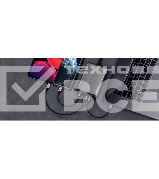 Сетевое зарядное устройство Satechi ST-TC108WM 108W Pro Type-C PD. серый космос