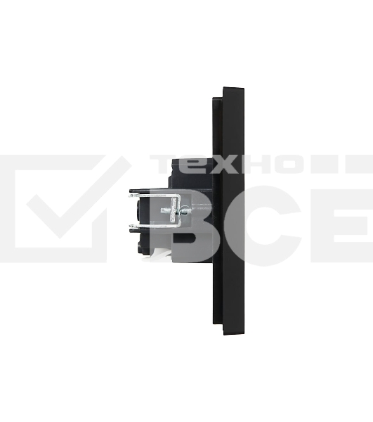 Розетка СП FORTE&PIANO FP114 16А с заземл. без защ. шторок безвинт. крепл. черный IEK FP-R11-16-1-K02