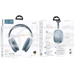 Наушники накладные Hoco W65 синий беспроводные bluetooth оголовье (50366), фото2