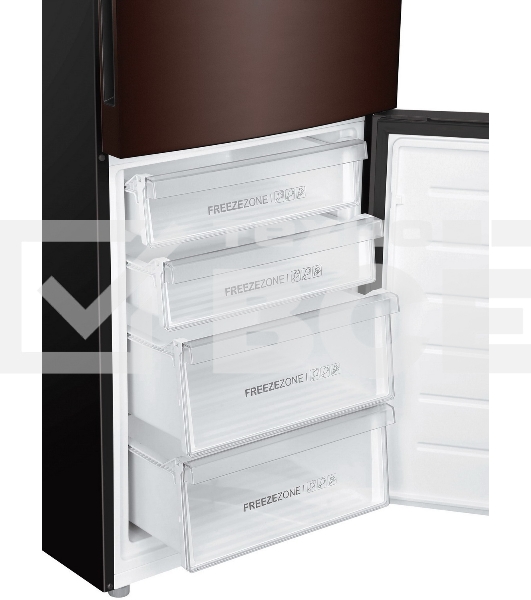 Холодильник Haier C4F740CLBGU1 коричневый двухкамерный 286/115л морозилка снизу, No Frost