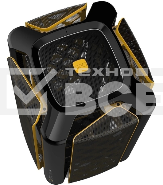 Компьютерный корпус без блока питания Geometric Future Model 2 The Ark, Mini-Tower, no fans, 3xUSB-A 3.0, 1xUSB 3.2 Type-C, mATX, mITX Black/Gold