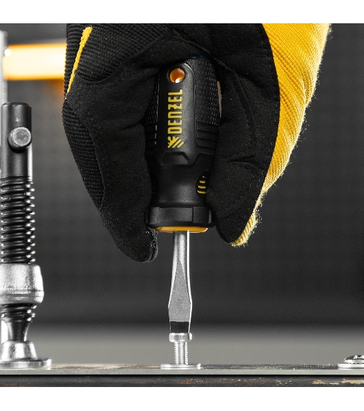 Отвертка Denzel SL6x38 мм, S2, 3к рукоятка