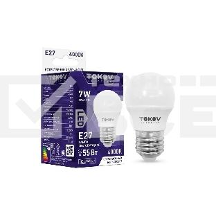 Лампа светодиодная TOKOV ELECTRIC 7Вт G45 4000К Е27 176-264В
