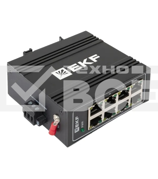 Коммутатор неуправляемый промышленный U-8T 8 портов 10/100Base-T(X) RJ45 монтаж на DIN-рейку TSX EKF TSX-U-8T