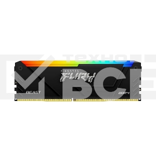 Оперативная память Kingston Fury Beast, DDR4, 16GB (1x16GB), 3200MHz, CL16, радиатор, RGB, чёрный