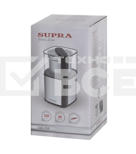 Кофемолка SUPRA CGS-310 300 Вт, 80 г, серебристый