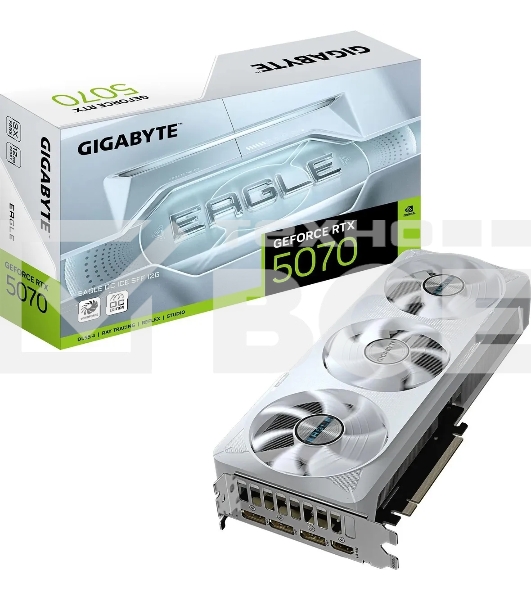 Видеокарта Gigabyte PCI-E GV-N5070EAGLEOC ICE-12GD 1.0 NVIDIA GeForce RTX 5070 12Gb 192bit GDDR7 2805/28000 HDMIx1 DPx3 HDCP Ret