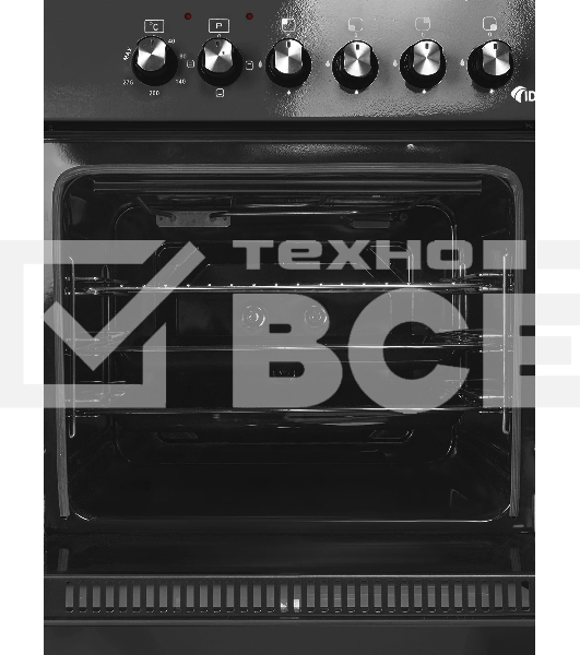 Плита комбинированная IDEAL L 110 черный, конфорок 4 газовых, духовка 65 л, 60 см x 85 см x 60 см