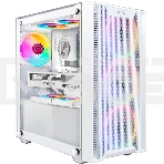 Компьютерный корпус Ginzzu CL660 mATX FAN 4*12FRGb передняя панель Решетка Белый, фото 1