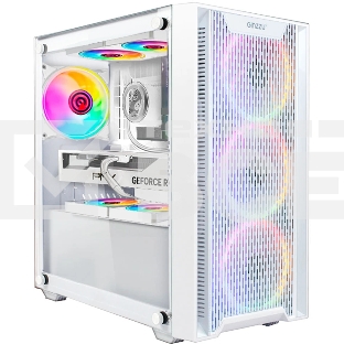 Компьютерный корпус Ginzzu CL660 mATX FAN 4*12FRGb передняя панель Решетка Белый