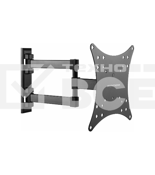 Кронштейн Arm media MARS-04 черный, 20'-43' наклонно-поворотный, от стены 44-282мм VESA 200х200мм, до 20 кг, настенный