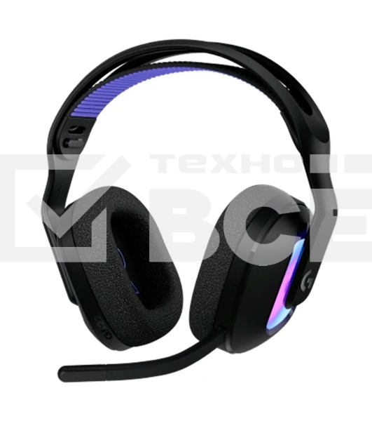 Гарнитура Logitech G522 Lightspeed чёрный, беспроводная + проводная, Bluetooth 5.3/USB, радиус 30 м, подсветка, съёмный микрофон