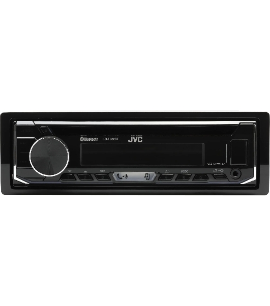 Автомагнитола JVC KD-T902BT, 1 DIN, CD, Bluetooth, USB Type-A, AUX, пульт ДУ, съёмная панель