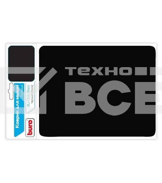 Коврик для мыши BURO BU-CLOTH/black матерчатый, черный, 220 х 250 х 4 мм