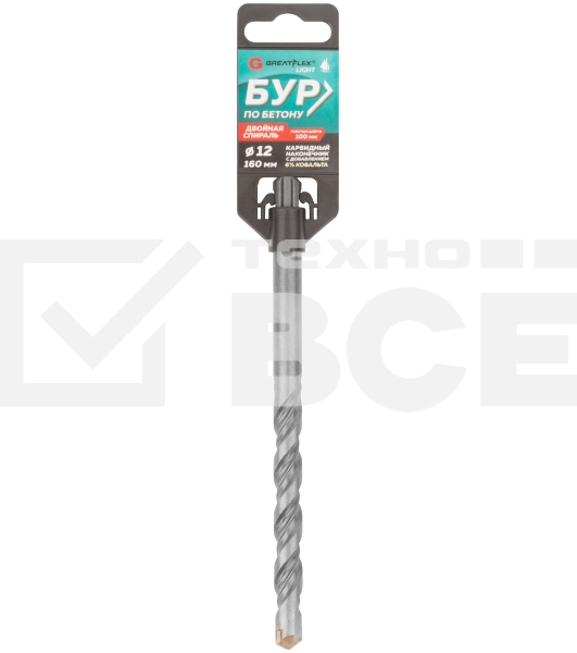 Бур по бетону, SDS-Plus, GreatFlex Light, 12x160 мм