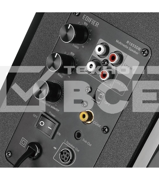 Колонки Edifier R1855DB Black Активные, 70W RMS, 60-20000Гц, дерево, пульт ДУ, Bluetooth 5.0,выход на сабвуфер,Opt/Coaxial,2 RCA