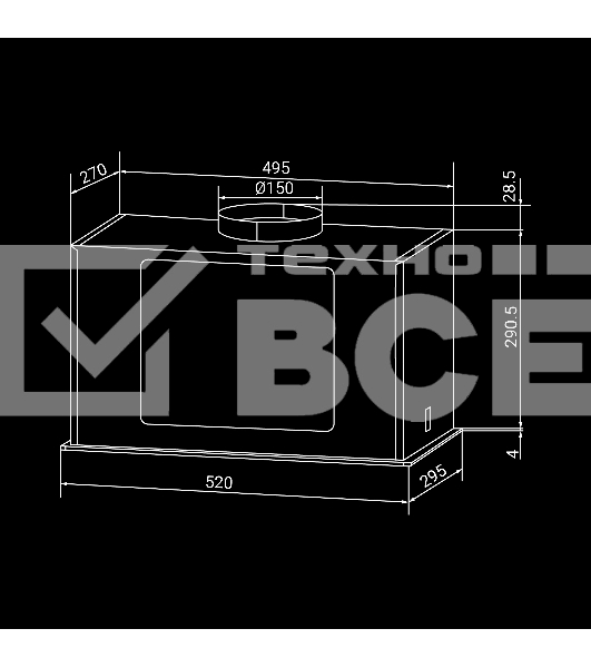 Встраиваемая кухонная вытяжка HIBERG VMF 6191 W, белый