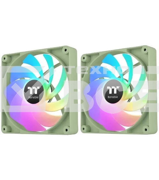 Комплект вентиляторов для корпуса Thermaltake CT120 Reverse ARGB (2 шт.) зеленый, 120 мм, 2000 об/мин, 31.2 дБ, 4 pin