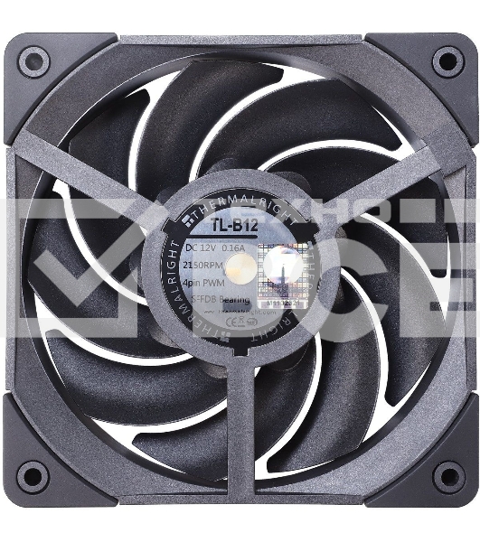 Вентилятор для корпуса Thermalright TL-B12 черный, 120 мм, 2150 об/мин, 28.1 дБ, 4 pin