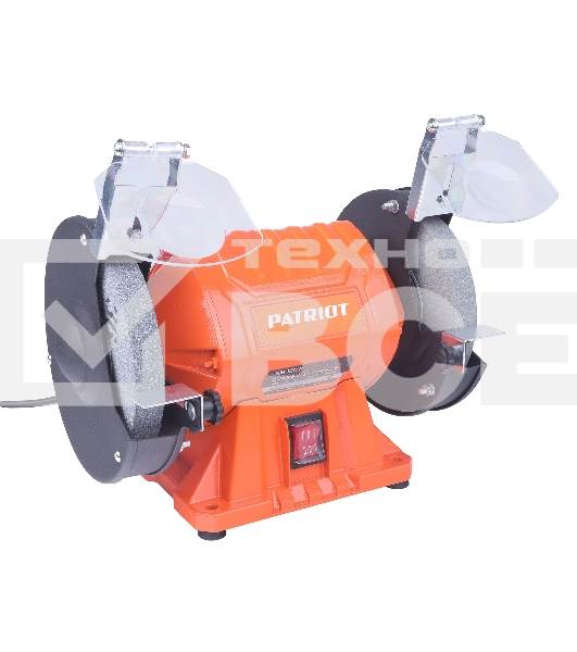 Станок заточной PATRIOT Expert GM 150 P, 375Вт, 2980об/мин, 150мм диск, A36/A60 зерн, посадочный 12.7мм, асинхронный, адаптер на круги 32 мм
