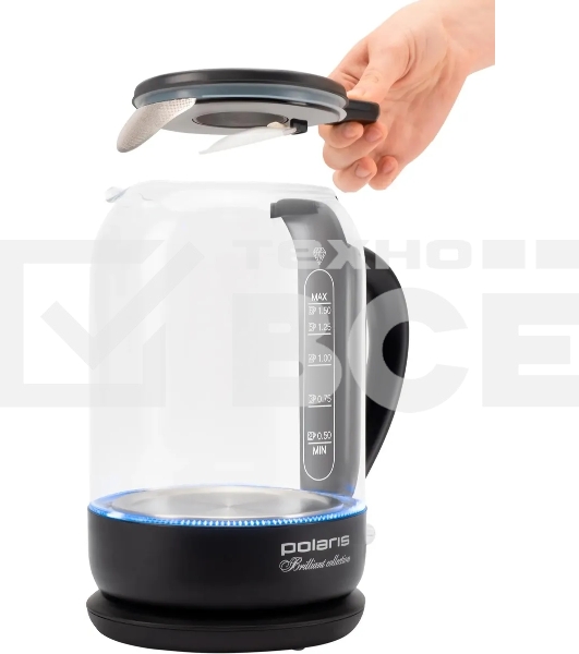 Чайник электрический Polaris PWK1753CGL черный Чайник стекло