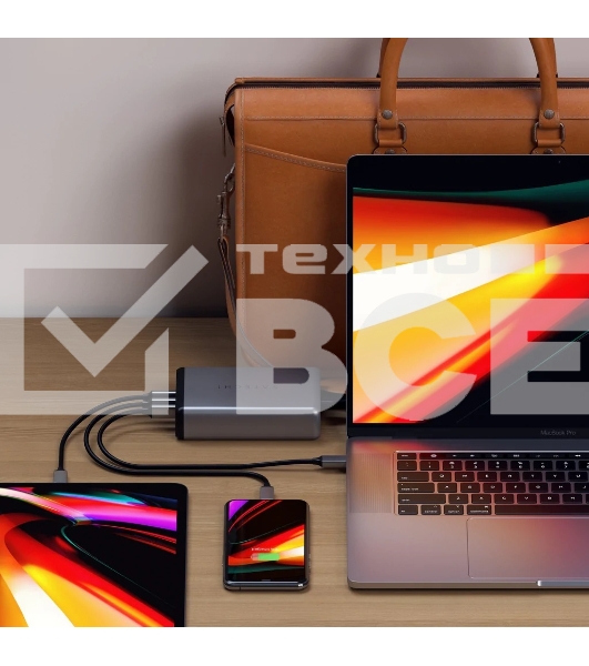 Сетевое зарядное устройство Satechi ST-TC108WM 108W Pro Type-C PD. серый космос