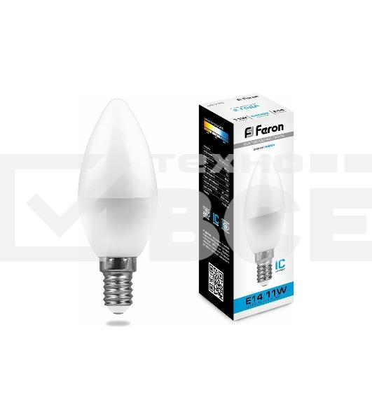 Лампа светодиодная FERON LB-770 (25943) 11W 230V E14 6400K С35